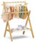 BAMBOOHOMIE Baby Clothing Rack for Baby Shower Pets Dolls, Baby Clothes Rack with Storage Shelf & Double Rods, Toddler Clothes Rack, Mini Closet Rack, Baby Shower Rack (Natural)