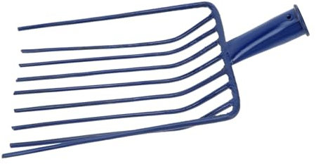 Mipcase 1pezzi Forca Acciaio Nove Denti Per Giardino e Rake Multifunzionale Senza Manico Per Distribuire Pietre e Terreno Duro Compatto e Facile Da Usare