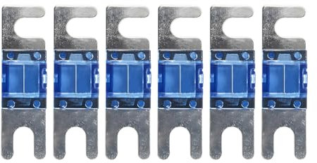 CGEAMDY 6-Piece Mini Automotive Fuses, ANL Type, Zinc Alloy, 15A-60A, Blue, Yellow, Green, Orange, Red, Dark Blue