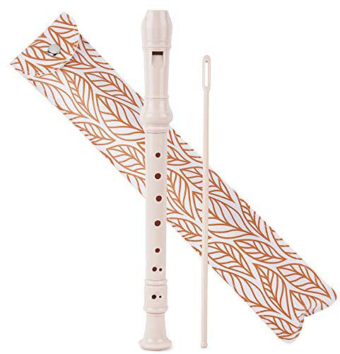 Czzmy Blockflöte für Kinder Anfänger Sopran Deutsche Griffweise, 8-Loch Flöte für Erwachsene, Recorder mit Etui,Reinigungsstift und Bedienungsanleitung(2-Goldblatt)