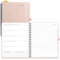 POPRUN Kalender 2025 Buchkalender Ringbuch mit Softcover, ca. A4 (26,5 x 21,5 cm) - Terminplaner, Wochenplaner Notizbuch (Jan.2025-Dez.2025) mit 100 GSM Papier - Zartrosa