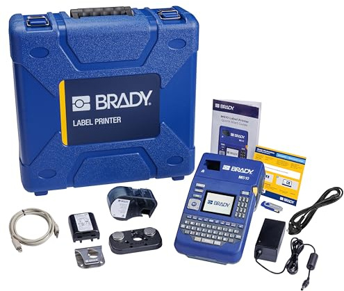 Brady M510 Set für tragbare Etikettendrucker - Industrielles Beschriftungsgerät - Etikettiergerät für chemikalienbeständige Etiketten - Inkl. Koffer, EU-Netzkabel und Etikettenpatrone - ersetzt BMP511