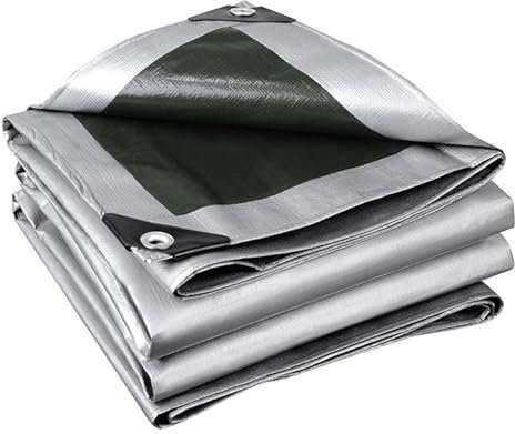 Lona Impermeable 3x4.5m, Lonas para Piscinas con Ojales, Cubierta de Lona Resistente, Lona de Protección para Muebles, Jardín, Piscina y Coche