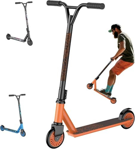 STRTG Trick-Scooter Für Kinder Ab 6 Jahren – Profi-Scooter Für Teenager – Bester Stunt-Scooter Für Scooter-Tricks, Perfekter Stunt-Scooter Für Anfänger Oder Fortgeschrittene Orange