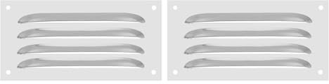 PATIKIL 8 x 4 Inch Stainless Steel Vent Cover, 2 Pack Screen Air Grille Ventilation Cover HVAC Louvered Grill for Home Kitchen Fireplace Bathroom Wall Ceiling, Silver Tone