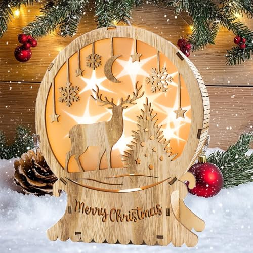 Led Weihnachtsbeleuchtung aus Holz, Weihnachtsstern Elch Beleuchtung, Holz Weihnachtsbeleuchtung, Led Weihnachtsschmuck Holz, Weihnachtsstern Beleuchtung, LED Elch Licht, Weihnachtsdeko Innen