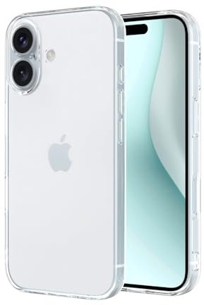 Captor iPhone 16 Custodia Trasparente in Silicone Morbido, Sottile, Antiurto, Protezione Fotocamera, Anti-Ingiallimento, Flessibile per Cover iPhone 16 (Bordi Rialzati e Protezione Fotocamera)