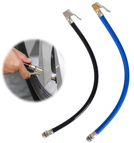 2 Pezzi 12.5mm Tubo Flessibile per Gonfiaggio Pneumatici,Tubo di Prolunga per Gonfiatore di Pneumatici per Auto,Tubo Gonfiatore per Auto,Tubo di Gonfiaggio Pneumatici,per Moto Auto