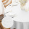 Softalker Tischdecken Rund 160 cm Durchmesser Tischdecke Abwaschbar Weiss Tischtuch aus 210 GSM Polyester Fleckschutz Tischwäsche Kratzfest Table Cloth für Outdoor, Party, Hochzeiten