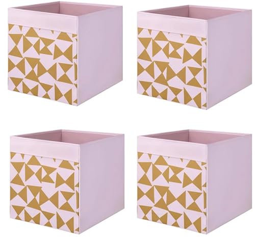 DRÖNA Fach Box (4er Pack), rosa/Triangel 33x38x33 für Kallax