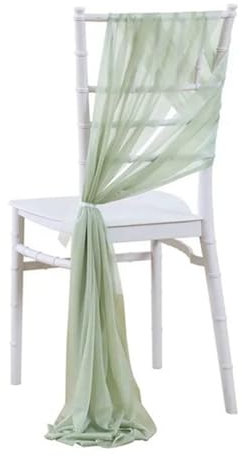 20 x 275 cm de tela de tul para decoración de sillas, lazos de tul, lazos de gasa para bodas, fiestas, Navidad, salvia, verde, 1 unidad