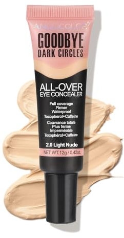 Anglicolor Flüssiger Concealer, Concealer Augenringe, Color Corrector, langanhaltend, hydratisierend für alle Hauttypen geeignet (02#Light Nude, 12g)