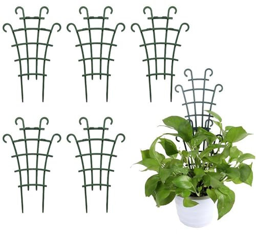 Lot de 5 supports de treillis d'escalade en plastique solide pour diverses fleurs dans le jardin, pothos et vigne de rose, outils de jardinage