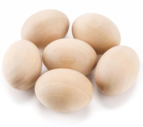 BTSD-home Holzeier Hühner Zubehör Bruteier Hühner Ostereier Zum Aufhängen Holz Pack of 6