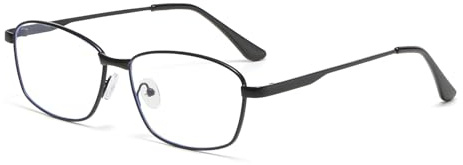 LJCZKA Rectangle Blue Light Blocking Glasses for Men Women Square Metal Frame Classic Computer Gaming Anti Eyestrain Eyeglasses Anti Glare Eyewear