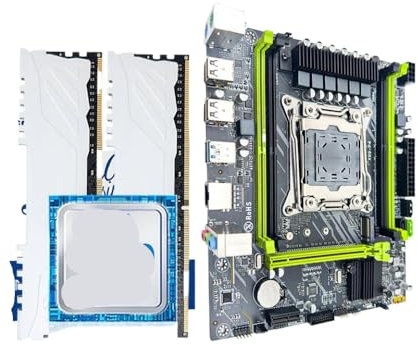 JGHFReW Kit de Carte mère LGA 2011-3 avec processeur Xeon E5 2670 V3 DDR4 16 Go 2133 MHz Prise en Charge Double Canal Compatible avec NVME M.2 USB 3.0 SATA 3.0 tâches informatiques