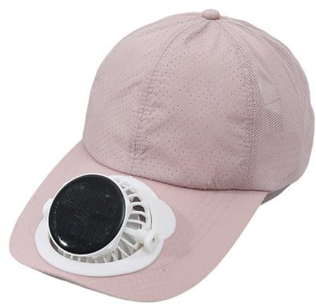 Baseball Cap Damen Sonnenhut mit Solarventilator für Damen Herren, für Outdoor-Wanderungen, Wandern, atmungsaktiv, breite Krempe, Sommer-Sonnenhut mit eingebautem Ventilator Handmade (One Size)