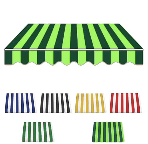 Sonnenschutz Markiesenstoff Markisenbespannung wasserabweisend Markisen Ersatzstoff in Polyester Markisentuch mit PU-Beschichtung(Green,19.6x9.8ft/6x3.0m)