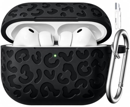 TNSNK Leopard Engraved for AirPods Pro 3 Case, Black