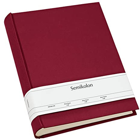 Semikolon 351024 Foto-Album Classic Large - 24,5 x 30,5 cm - 130 Seiten cremefarben, für 260 Fotos - burgundy dunkel-rot