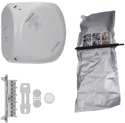 Hensel WP0604G Kabelabzweigkästen zum Vergießen IP68 1,5-4 qmm, 3phasig, 6 qmm 1phasig, 5polig, grau mit Klemme