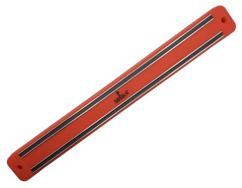 SiliSlick Magnetic Knife Rack Wall Strip | 12 / 30.5cm Magnet Tool Holder | (1 Red)