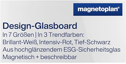 magnetoplan 13409000 Design-Glasboards, magnetisch, 2000x1000mm, briliant weiß