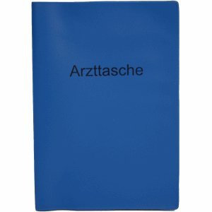 RNK 10 x Arzttasche Klapphülle A6 mit Fächern für Chipkarten/Bescheinigungen+Rezepte blau