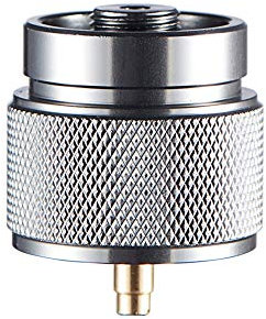 Kbrotech Camping Stove Adapter 1LB Propane Small Tank Input and a Lindal Valve EN417 Output Outdoor Cylinder LPG Canister Convert (Gray)