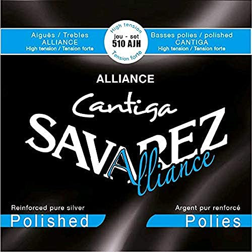 Savarez Saiten für Klassikgitarre Alliance Cantiga Satz geschliffen, High Tension, blau, 510AJH