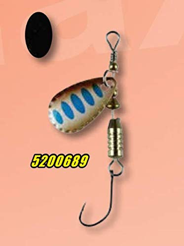FTM Forellen Blinker Spinner 4g Kupfer mit blauen Punkten/Schwarz 5200689 UL Ultra Light Fischen Einzelhaken Forellenangeln Barschangeln