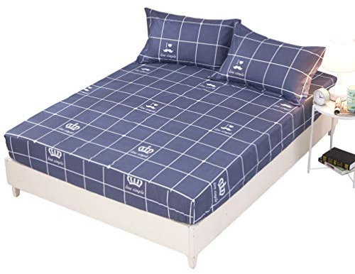 Runyue Wasserdichter Matratzenschoner,Matratzenauflage Atmungsaktiv Matratzenschutz,Spannbettlaken Spannbetttuch Bettlaken Stil14 120 * 200cm