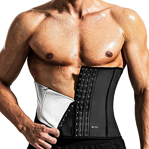 BVVU Ceinture Amincissante pour Homme, contrôle du Ventre et de la Transpiration, Noir, Medium