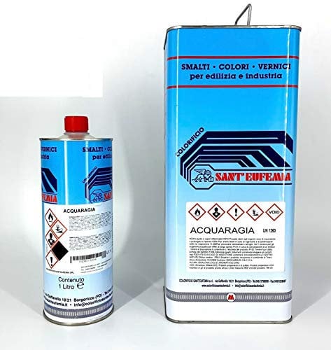 ACQUARAGIA PROFESSIONALE SOLVENTE SMALTO VERNICE COLORI SINTETICI LITRI 1-5-25 (1 Litro)
