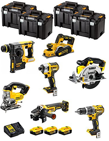 Kit DWK700T (DCD796 + DCH273 + DCG405 + DCF887 + DCS331 + DCS391 + DCP580 + 3 Batterien 5,0 Ah + Ladegerät + 4 x TSTAK VI)