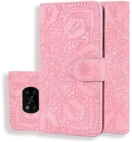 Funda para Xiaomi Poco X3 NFC/Poco X3 Pro Carcasa con Tapa Cuero PU Flip Case Móvil Cartera Magnético Cover con Función de Soporte y Ranura Tarjeta para Xiaomi Poco X3 NFC/Poco X3 Pro, Rosa