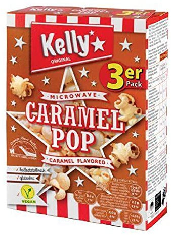 POP CORN KELLY für Mikrowelle Karamel Pop Gusto Caramel 3 x 90g