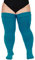 Moon Wood Women Plus Size Thigh High Socks Extra Long Striped Thick Over the Knee Socks Leg Warmer Boot Stockings Blue Raspberry