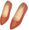 ERLINGO Women's Ballet Flats Woven Slip-on Ballet Pumps Work Office Comfort Pointed Toe Flats Shoes Non Slip Low Heel Casual Dolly Shoes Comfortable Walking Ballerina Shoes Orange