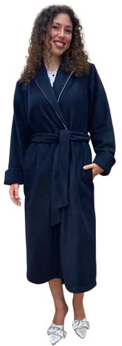 SGARLATA HOME Vestaglia da Donna in Micropile Anti-Pilling modello Scialle Classico Art. Elena (XXL, Blu)