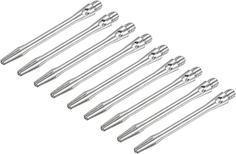 PATIKIL Aluminium Dart Schäfte 9 Stück, 48mm 2BA Medium Gewinde Dart Shafts Dartzubehör für Stahlspitzen Darts Dartpfeile, silberfarben