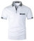 KUNJLELP Polo à Poche pour Hommes Chemise à Manches Courtes Col à Carreaux Chic Chemise de Travail Uniformes,A-Blanc,M