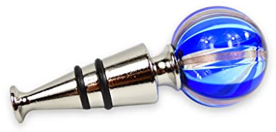 Hand Blown Murano Glass Wine Bottle Stopper, ONE STOPPER in Blue, 4 Length, Wine Saver Stopper, Wine Stoppers for Wine Bottles, Gift, Bar, Made In Italy