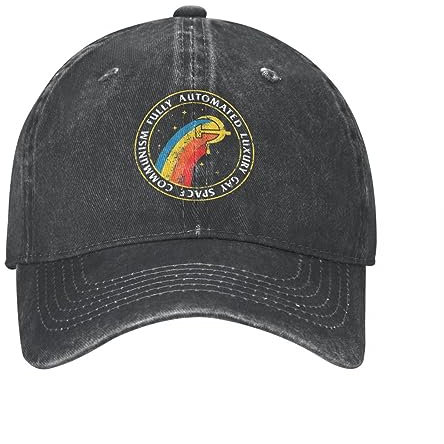 VIDOJI Baseballmütze Klassisch lässig Fully AutomaLuxus Gay Space Denim Baseballkappe Snapback Baseballmütze Kommunismus Sozialismus Mütze