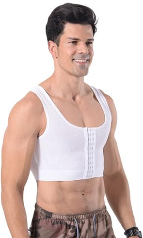 SUIUOI Body shaper da uomo, a compressione piatta, per nascondere ginecomastia, maglione per il petto, a compressione, dimagrante, corsetto, canottiera, canottiera, shapewear