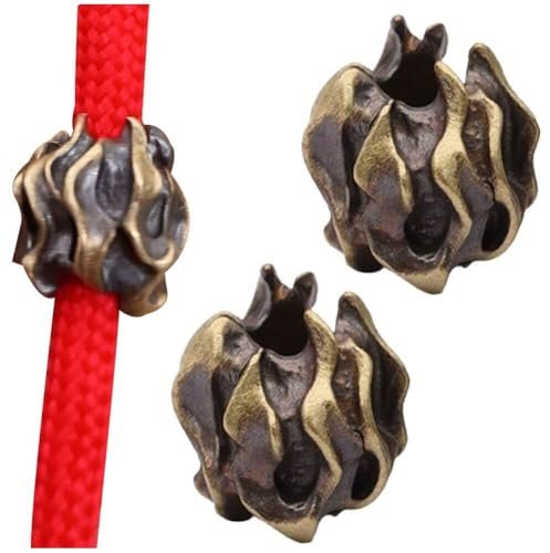 Casiler Flammform Paracord Beads Messing Metall Charms Edc Handgefertigte Diy -zubehör Für Messer Lanyard, Schlüsselbund Anhänger, Lanyard Perlen Anhänger