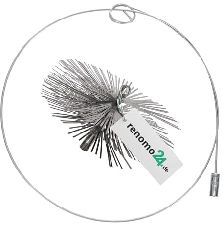 Renomo24 Schornsteinbesen Federstahl, Schubstange 8m, Besengröße 200mm, Reinigungsset für effiziente Schornsteinpflege