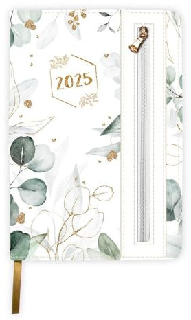 Trötsch Wochenplaner A5 mit Tasche Flowers white 2025: Wochenterminer