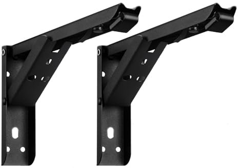 Klappscharnier, Schwerlast Klappkonsole, Schwarze Klappregalhalterungen, Edelstahl Klappscharnier Für Klappregal, 2 Stück, Klappkonsole, Winkel Klappbar Regalwinkel Für Zuhause, Küche, Tisch, Wand ( C