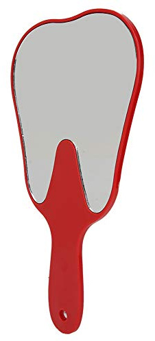 Bonbela 4 Farben, Modisch, Nützlich, Niedlich, Kunststoffgriff, Zahnpflege, Handspiegel-Werkzeug (Rot)